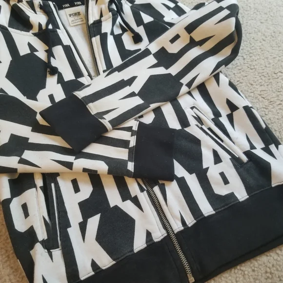 Victoria’s Secret PINK zip up graphic hoodie - Picture 3 of 5